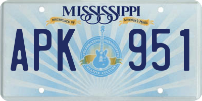 MS license plate APK951