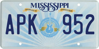 MS license plate APK952