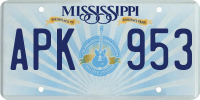 MS license plate APK953