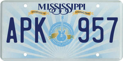MS license plate APK957