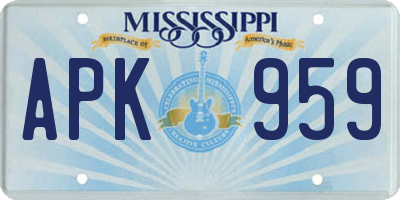MS license plate APK959