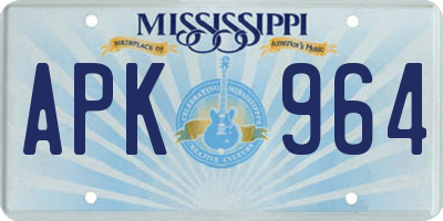 MS license plate APK964