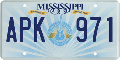 MS license plate APK971