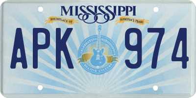 MS license plate APK974