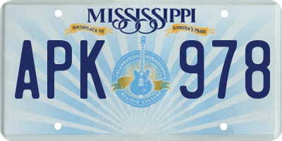 MS license plate APK978