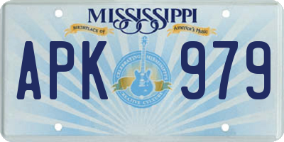 MS license plate APK979