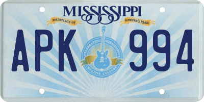 MS license plate APK994