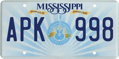 MS license plate APK998