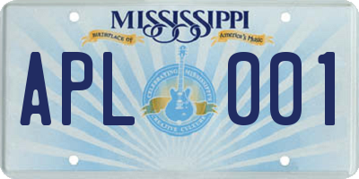 MS license plate APL001