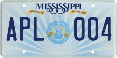 MS license plate APL004