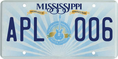 MS license plate APL006