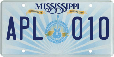MS license plate APL010
