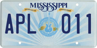 MS license plate APL011
