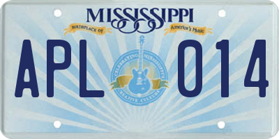 MS license plate APL014