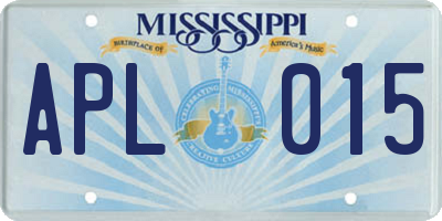 MS license plate APL015