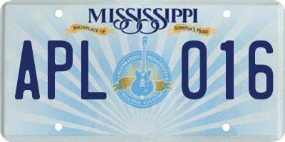 MS license plate APL016