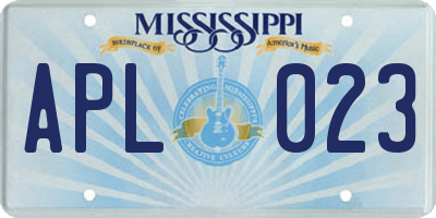 MS license plate APL023