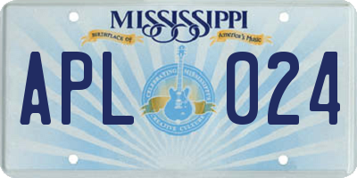 MS license plate APL024