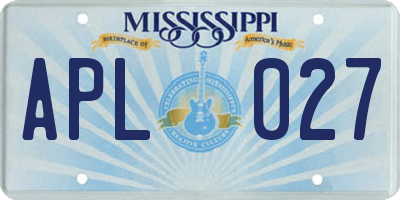 MS license plate APL027