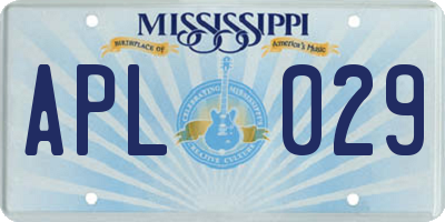 MS license plate APL029
