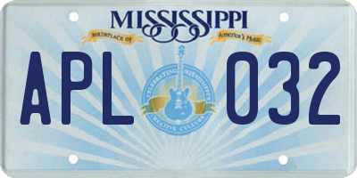 MS license plate APL032