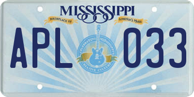 MS license plate APL033