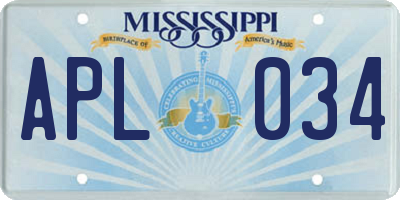 MS license plate APL034