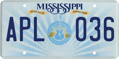 MS license plate APL036