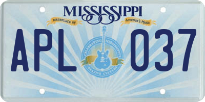 MS license plate APL037