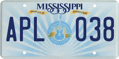 MS license plate APL038