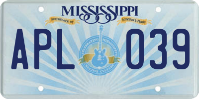 MS license plate APL039