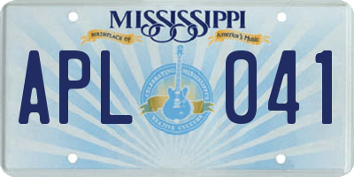 MS license plate APL041