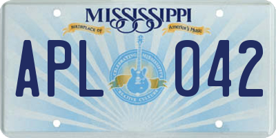 MS license plate APL042