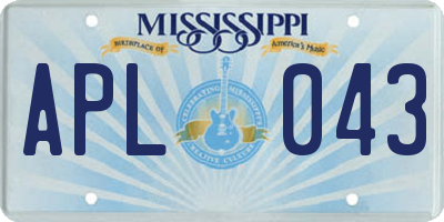 MS license plate APL043