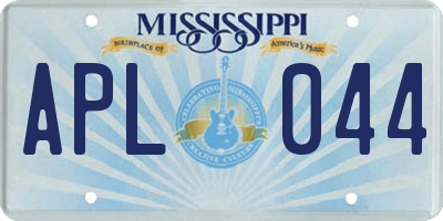 MS license plate APL044