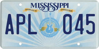 MS license plate APL045