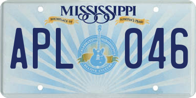 MS license plate APL046