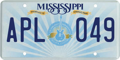 MS license plate APL049