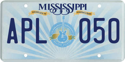MS license plate APL050