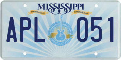 MS license plate APL051