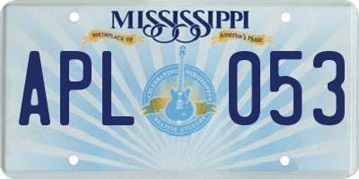 MS license plate APL053