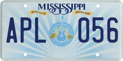 MS license plate APL056