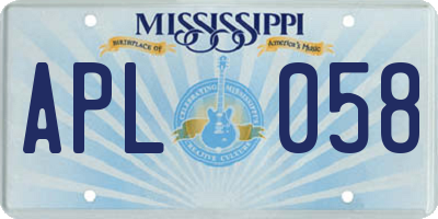 MS license plate APL058