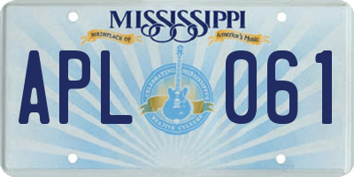 MS license plate APL061