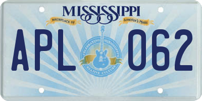 MS license plate APL062