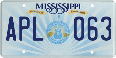 MS license plate APL063