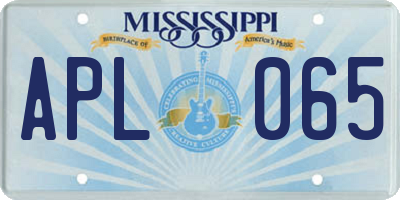 MS license plate APL065