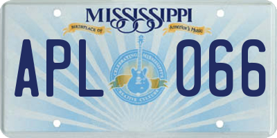 MS license plate APL066