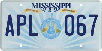MS license plate APL067