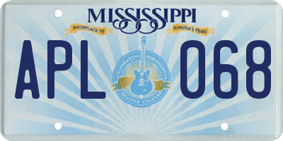 MS license plate APL068